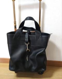中古 ルコンド レザー 本革 キャリーケース ブラック 黒 多機能 金具
