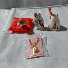 招き猫 ねこ ハンドメイド 小さな置物 作家物 小島美知代 他