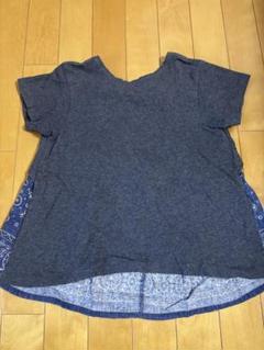 DENIM DUNGAE デニムダンガリー グレーTシャツ ペイズリー柄 130