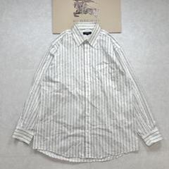 BURBERRY ロゴストライプ 長袖シャツ ホワイト LL