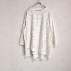 ESSEME エシーム 　クルーネック　七分袖　レース　花柄　 LL きれいめのサムネイル