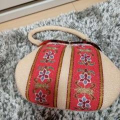 昭和レトロ　新品　ビーズ刺繍 花柄 クラッチバッグ