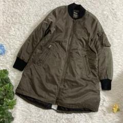 美品diesel ディーゼルダウンコートカーキナイロン100% L相当