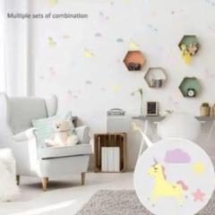 ウォールステッカー　子供部屋　ユニコーン　パステル　リメイク　DIY シール