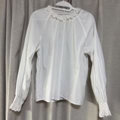 LOWRYS FARM ホワイト　レース付きブラウス　Mサイズ　長袖