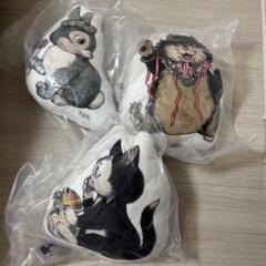 ディズニー ヒグチユウコ コラボ ルシファー とんすけ フィガロ クッション ディズニー ヒグチユウコ コラボ ルシファー とんすけ フィガロ