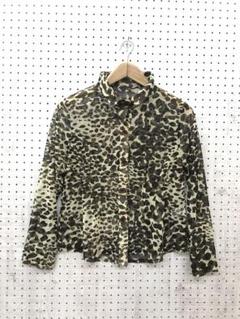 Bratコア モブワイフ 海外ガールvibes 古着 豹柄シアーワイヤー襟シャツ