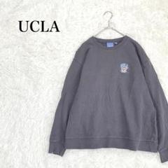 UCLA トレーナー　M コットン　ダークグレー　刺繍　スウェット