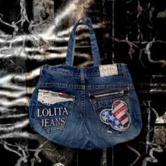 リメイク Lolita jeans y2k デニム トートバッグ ハンドバッグ
