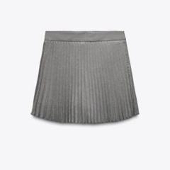 ZARA グレー ボックスプリーツスコート ボックスプリーツ
