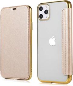 iPhone11pro手帳型 クリア 背面 薄型 透明 高級なPUレザー