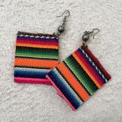 新品【made in メキシコ】メキシカンピアス　オレンジエスニックのサムネイル