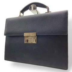 バリー BALLY ビジネスバッグ レザー 黒 ブラック 金具ロゴ フラップ