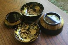 時代逸品！風情ある千筋糸目に極上桐花蒔絵の映えるお椀2点（検輪島塗懐石椀雑煮椀 時代逸品！風情ある千筋糸目に極上桐花蒔絵の映えるお椀2点（検