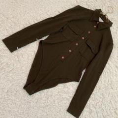 MAX Mara ウエスト開きボディースーツ ブラウン M シャツ 上品