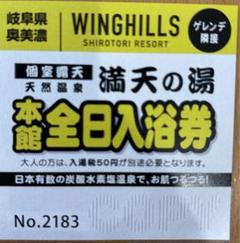 WINGHILLS 平日リフト引換券、満点の湯 本物チケット - ウイングヒルズ平日1日リフト引換券3枚満天の湯