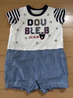 DOUBLE.B ストライプデニムロンパース 80cm