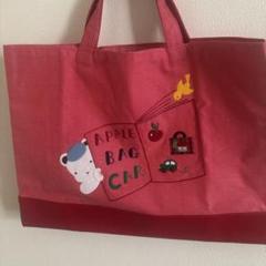 ファミリア　デニムバッグ　手刺繍　レッド