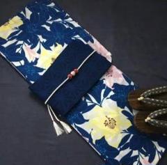 ◆高級綿変わり織り◆涼し桜組木の紫古典浴衣◆大人ゆかた◆新品　呉服店購入 浴衣 レディース セット レトロ 高級変わり織り綿麻浴衣3点