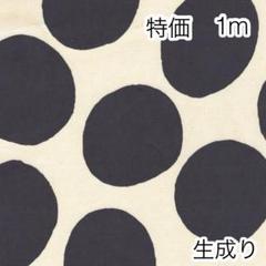 特価 1m Newポルカドット 生成り オックス