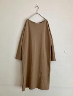 サマンサモスモスブルー●ボートネック スリット ロングTシャツ ワンピース F