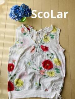 Scolar 花柄　ノースリーブ　トップス　シャツ