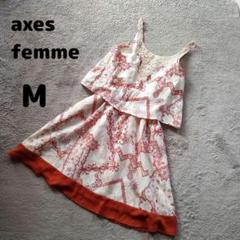 【アクシーズファム】キャミソール ワンピース (M) 総柄 レース かわいい 夏
