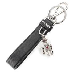 PRADA】プラダ チャーム ロボット 金属製×レザー ピンク