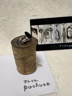 アトリエpuchuco からくり作品 蜘蛛 蟻 ハンドメイド シルバー 木材