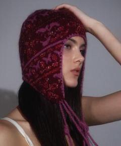 完売 SCULPTOR Sequin Nordic Earflap Beanie SCULPTOR】Sequin Nordic Earflap Beanie White ニットキャップ