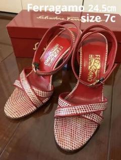 美品フェラガモ Ferragamo ニム ストラップサンダル 7D 24.5㎝