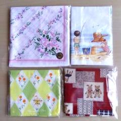 昭和レトロ　かわいいコットンハンカチ6枚セット　まとめ売り