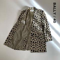 BALLY バリー☆ヒョウ柄 ロングテーラードジャケットコート40 ベージュ BALLY バリー☆ヒョウ柄 ロングテーラードジャケットコート40