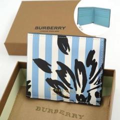 ✨新品未使用・箱保存袋付✨　BURBERRY ミニ財布　ストライプ　フローラル