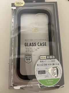 iPhone 15 Plus ハイブリッドガラスケース　smoky black