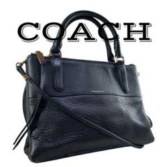 【美品】COACH コーチ ショルダーバッグ 2way ブラック3ジッパー