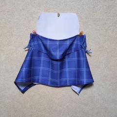 青メッシュ チェック柄 テニスフェイスカバー 　ヤケーヌ風のサムネイル