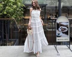 シェリエ sheller 2way lace stripe long dress - メルカリ