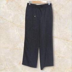 美品【GU】センタープレスワイドパンツ　シンプル　黒　キレカジ　着回し力抜群