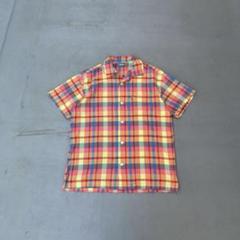 90s Benetton マドラスチェック　開襟　半袖　シャツ　オープンカラー