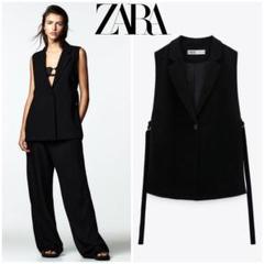 ザラ カットソー ベスト シャツ トップス レディース Lサイズ ブラック系 ZARA ZARA（ベスト/ジレ）のフリマアイテム一覧