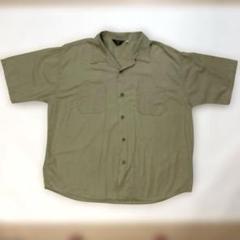 BIG BUCK開襟シャツ アロハシャツ半袖シャツ XL 薄カーキ