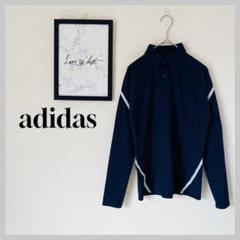 アディダス ( S ) 長袖ポロシャツ トップス / ネイビー ゴルフウエア