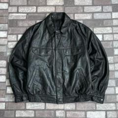 90's Germany army leather jacket black