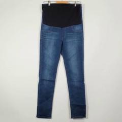 ユニクロ マタニティ用パンツ デニム 紺 青 ウエストゴム ストレッチあり L