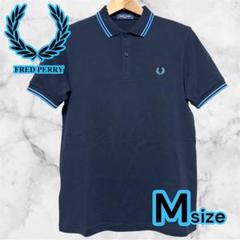 極美品 FRED PERRY  ポロシャツ くすみカラー M FRED PERRY フレッドペリー くすみ ライトブルー 水色