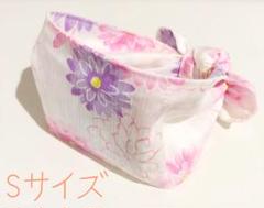 【ハンドメイド】 犬用クールネック クールバンダナ 浴衣花柄 Sサイズ