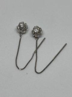 K10 ゴールドホワイト　両耳　ピアス