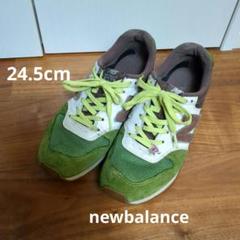 new balance スニーカー 24.5cm レディース グリーン