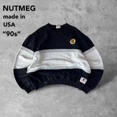 90s古着NUTMEGMILLS NHL USA製ボストンブルーインズスウェット